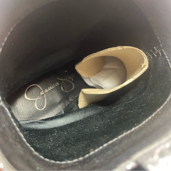 BNIB FIRST QUALITY Jessica Simpson Pewter Tamira 2 Rhinestone Ankle Boots 5.5M - Picture 11 of 15